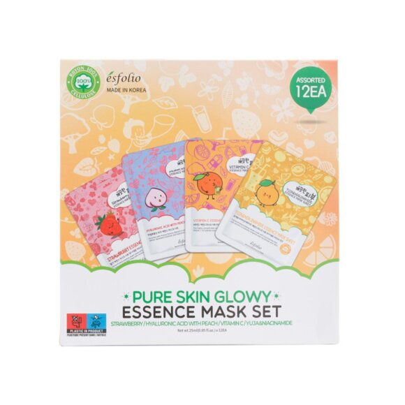 ESFOLIO Multi Made In Korea 12pk Assorted Glowy Face Masks - Picture 1 of 2
